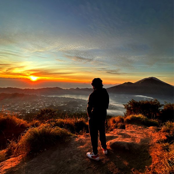 Sunrise over Mount Batur from the summit trail