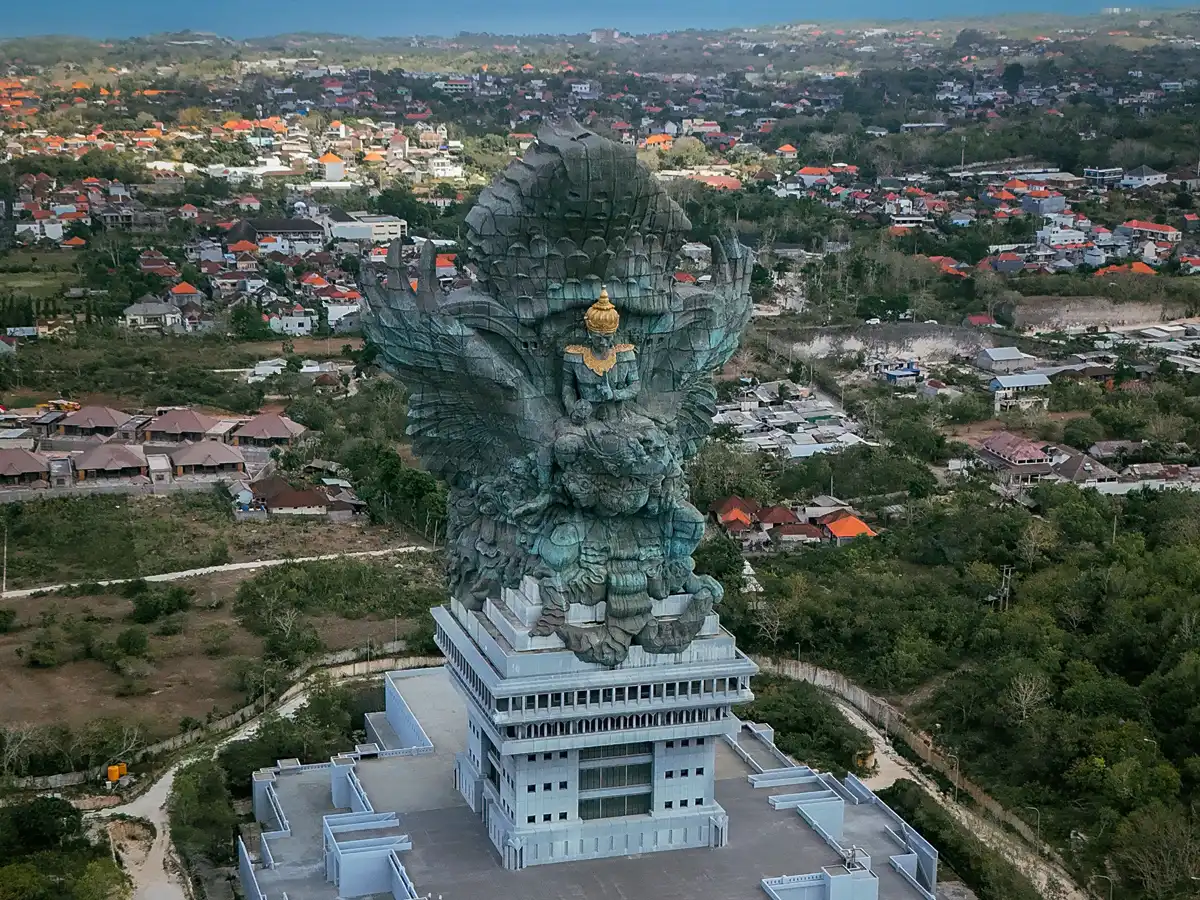 Aerial view over the GWK cultural park, south Bali