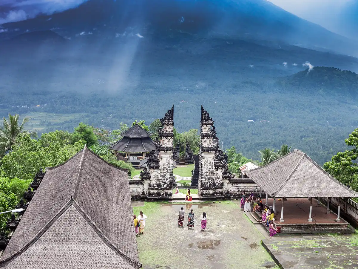 The view from the upper level of Lempuyang temple