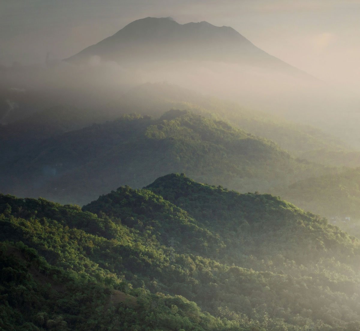 Green hills and mountains in Bali's interior