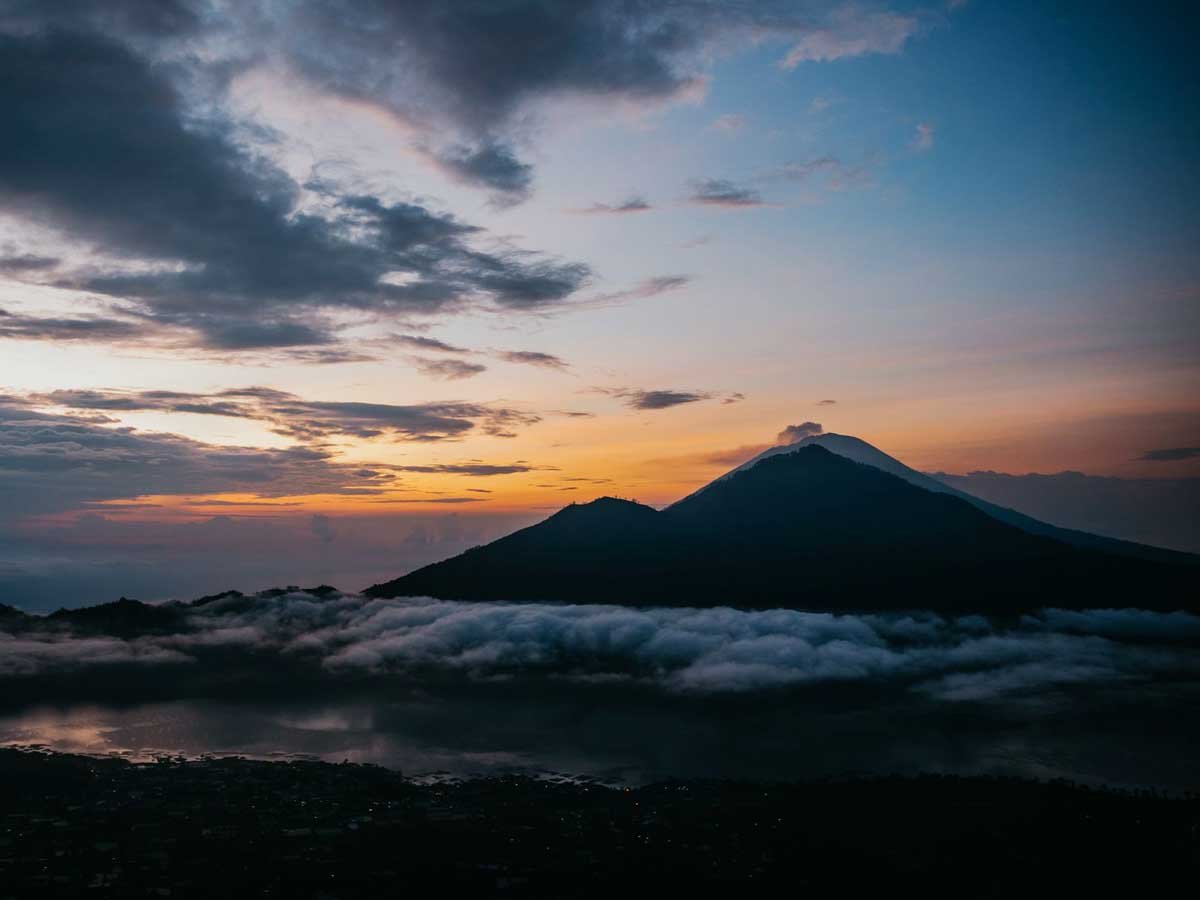 Sunrise light on Mount Batur, Kintamani