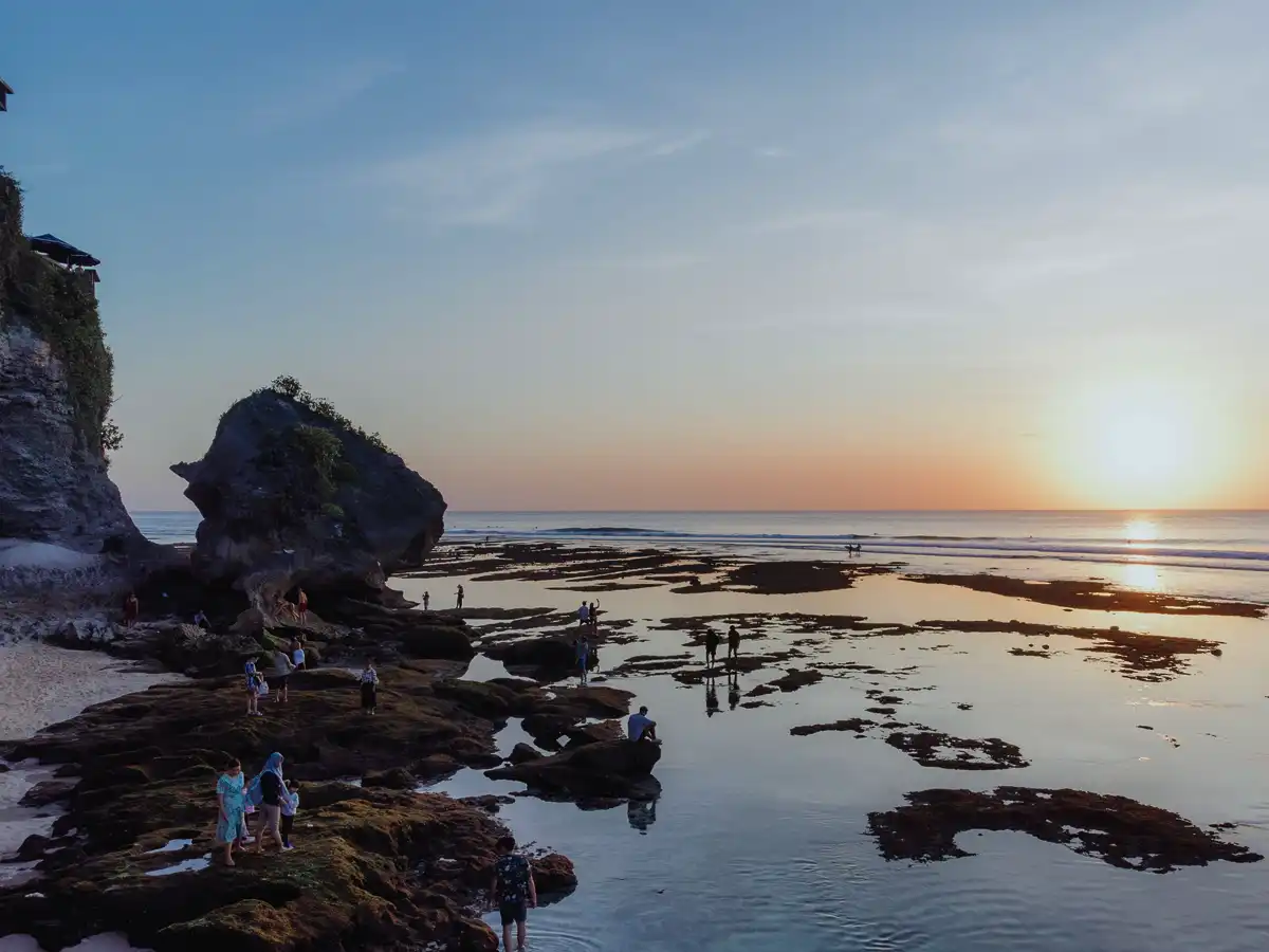 Sunset over a Bukit beach on Bali's south coast
