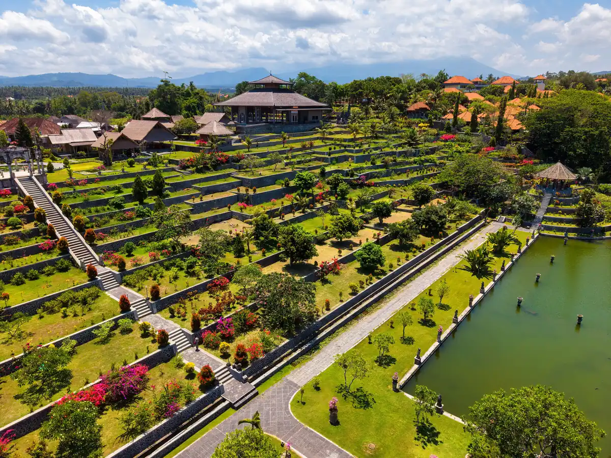 Gardens and pavilions at the Taman Ujung water palace