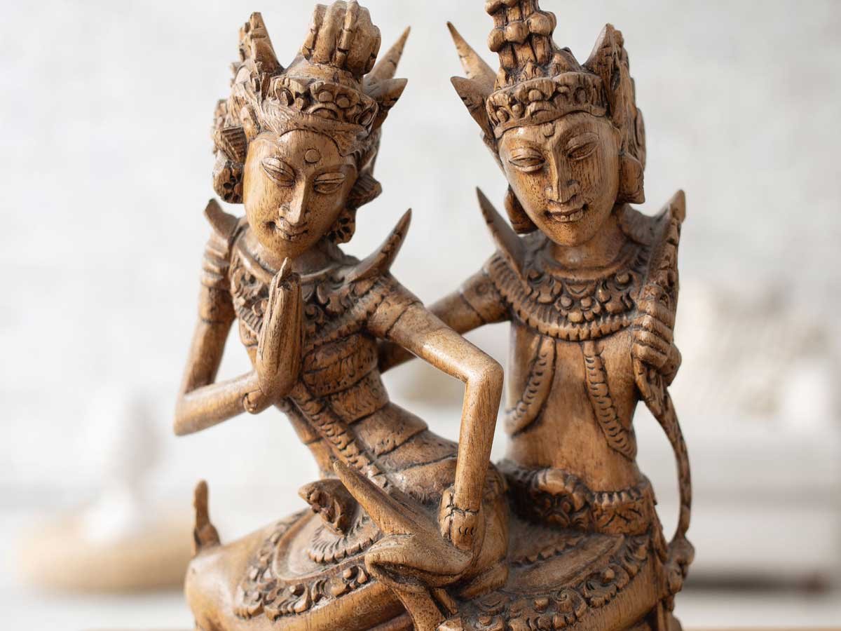 Hand-carved stonework by an Ubud artisan