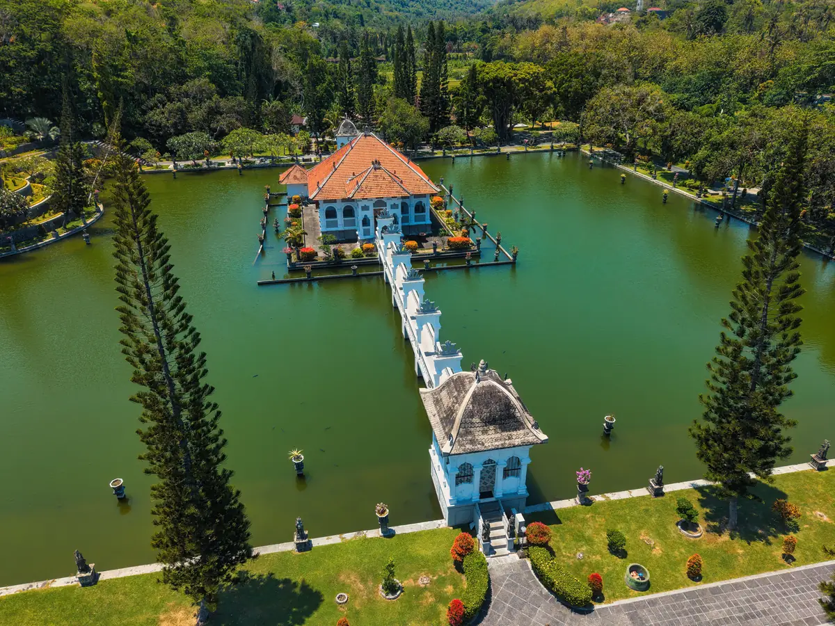 The Taman Ujung water palace and its ponds, east Bali