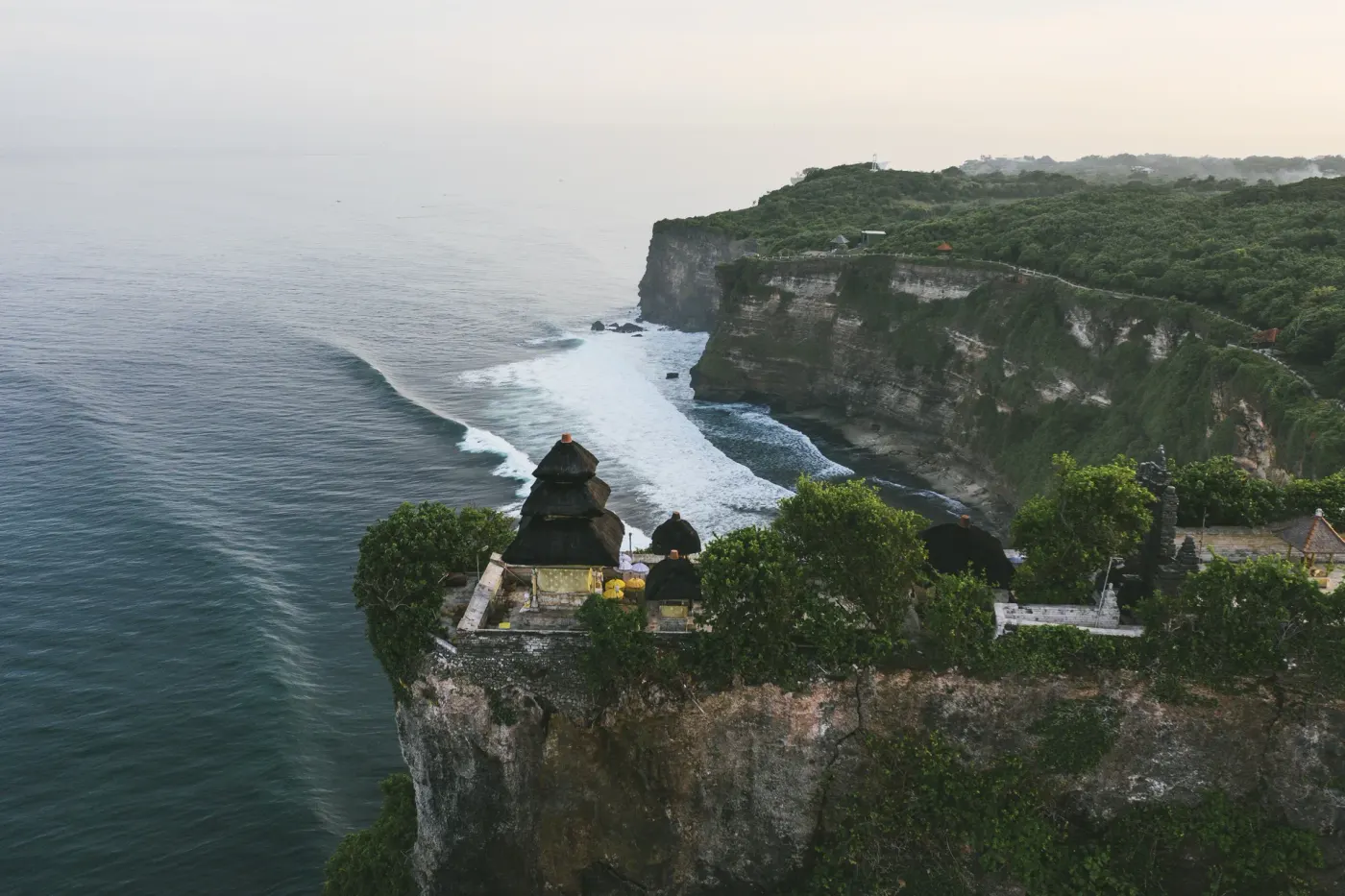 Uluwatu Temple perched on a clifftop above the ocean