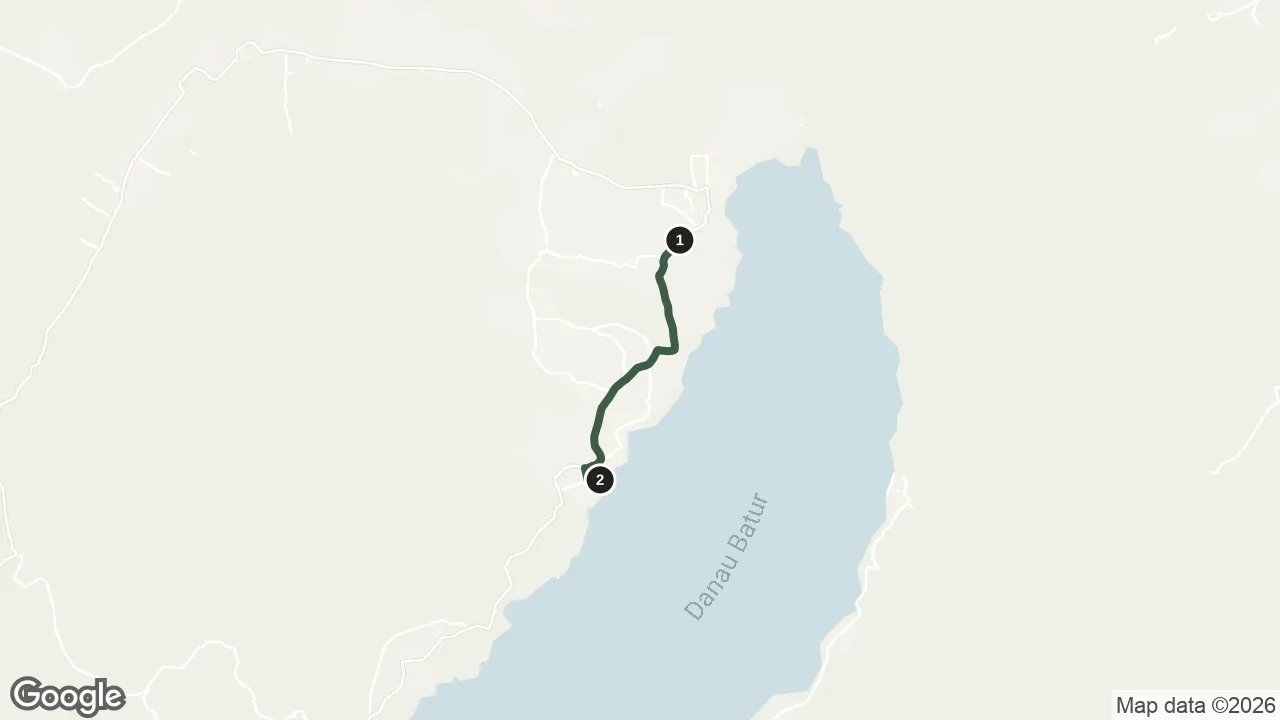 Map of the stops for Batur Sunrise & Adrenaline
