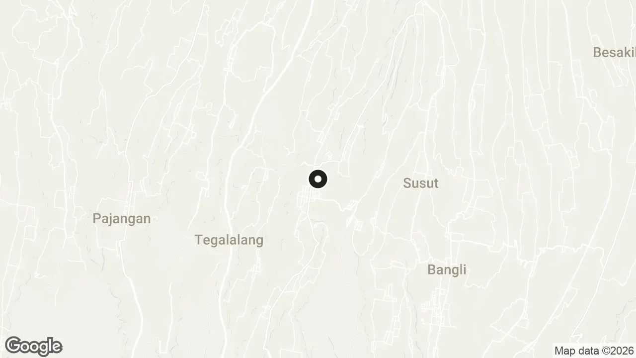 Map of the stops for Gunung Kawi Temple