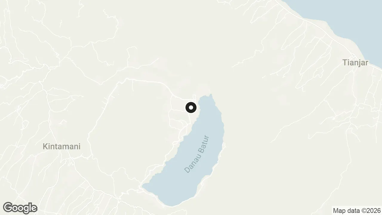 Map of the stops for Mount Batur Trekking