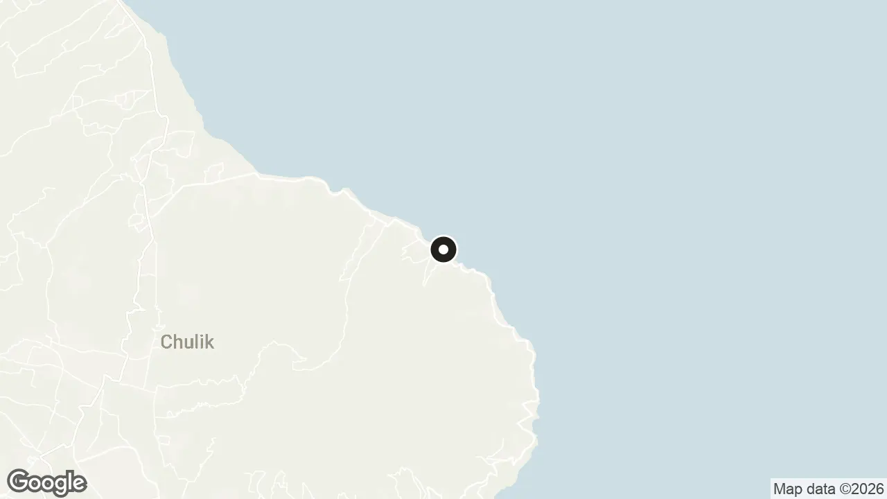 Map of the stops for Snorkeling in East Bali