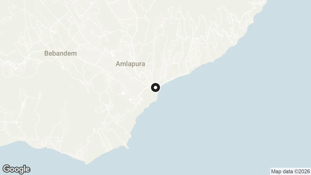 Map of the stops for Taman Ujung Water Palace